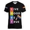 Модная футболка Pride 'Любовь есть Любовь' с радужным V-образным вырезом, футболка с коротким рукавом для уличной вечеринки, оверсайз футболки