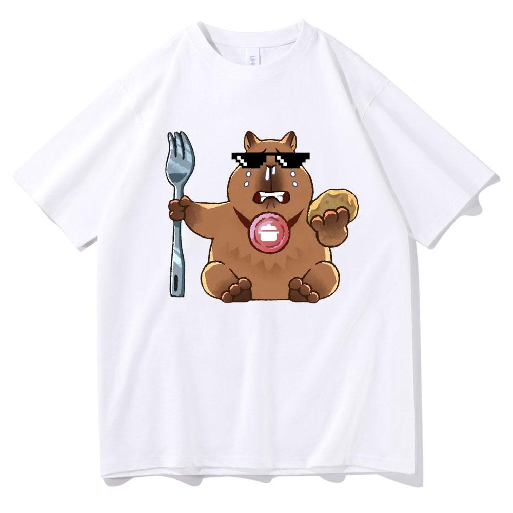 I Love Capybaras Print Men Women Fashion Casual Loose Tshirts Crew Neck Hip Hop Man Funny Tshirt Male Tee Shirt Male Streetwear