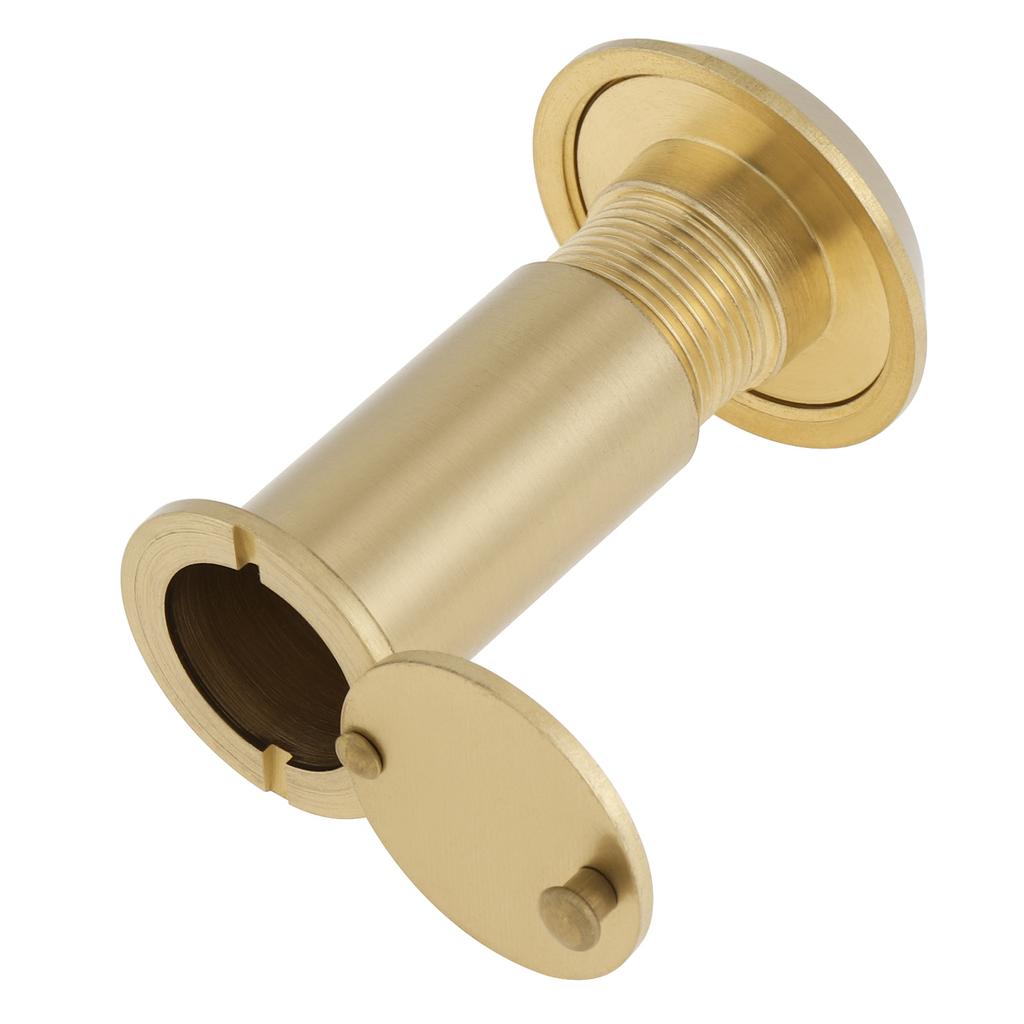 Solid Brass 16mm Door Peephole 200 Degree HD Lens Privacy Cover Titanium Drill Bit Heavy Duty Universal 35-55mm Door