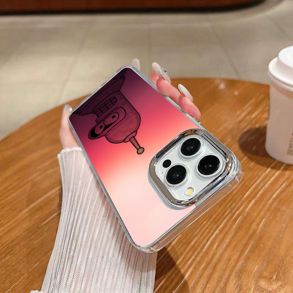 F-Futurama Anime B-Bender Phone Case For Iphone 17 16 15 14 13 12 11 Pro Max Xr Air Plus Silicone Cover Silver Hard Shell Cover