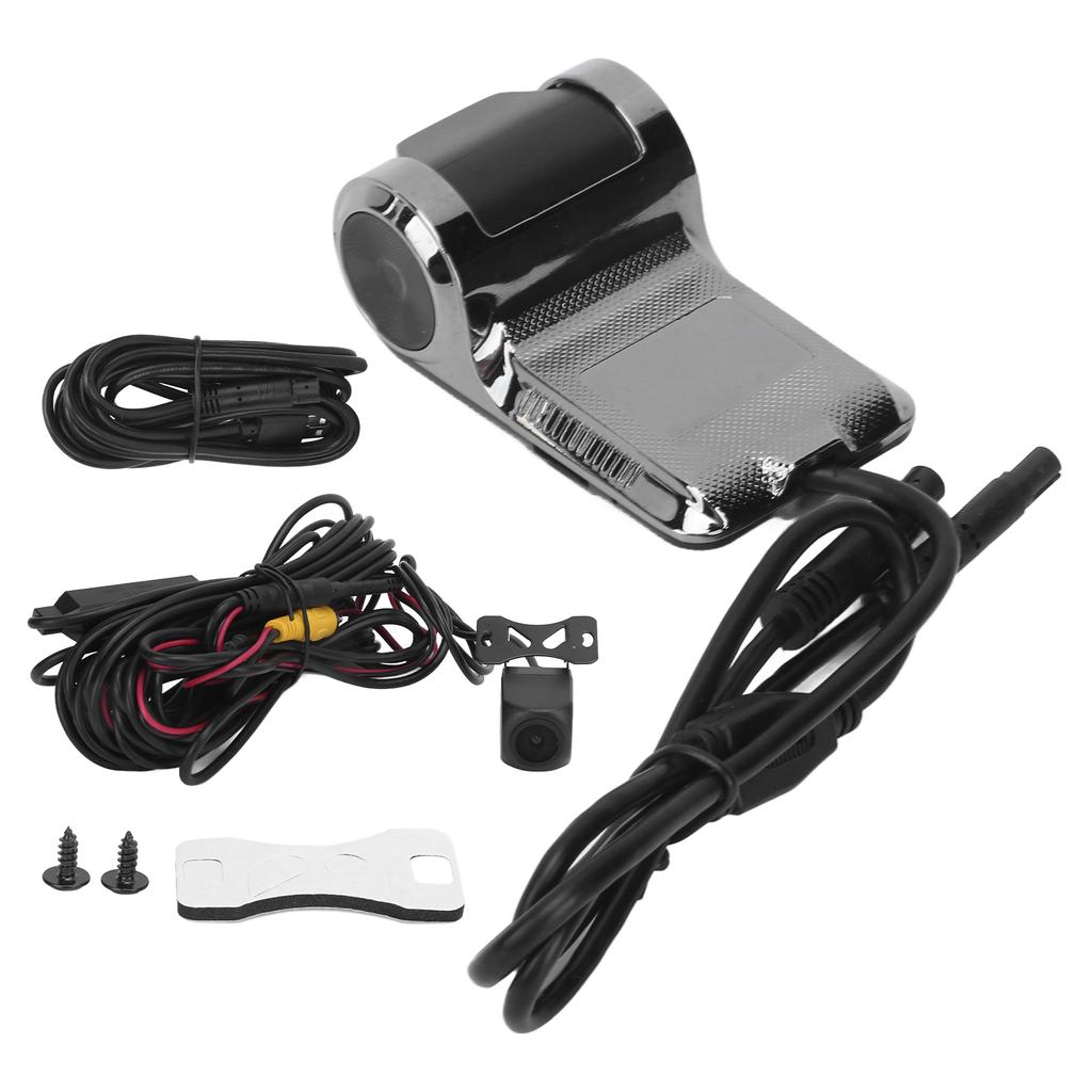 Car USB Dash Cam HD Driving Recorder DVR ADAS Front Rear Dual Lenses Motion Detection Universal for Android Navigation