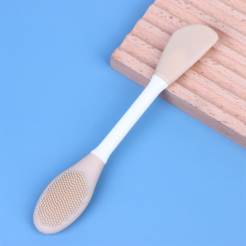 Силиконовая двухсторонняя кисть для маски для лица Отшелушивание лица Удаление черных точек Очищающая кисть Лопатка для нанесения грязевой пленки Инструмент для ухода за кожей лица