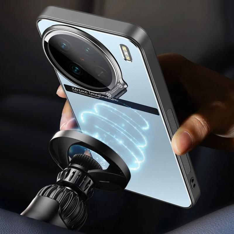 For Vivo X100 Ultra X100S Pro Metal Lens Camera Holder Cover for Vivo X100Ultra X100 S X 100 Pro Shockproof Slim Matte Protection Kickstand Case