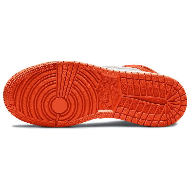 Air Jordan 1 Mid SE GS Electro Orange Kids Sneakers Black White DM4228-800