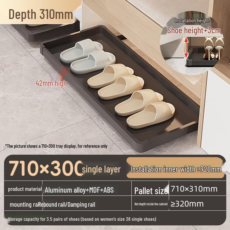 Шкаф для обуви с выдвижным ящиком и направляющими для прихожей