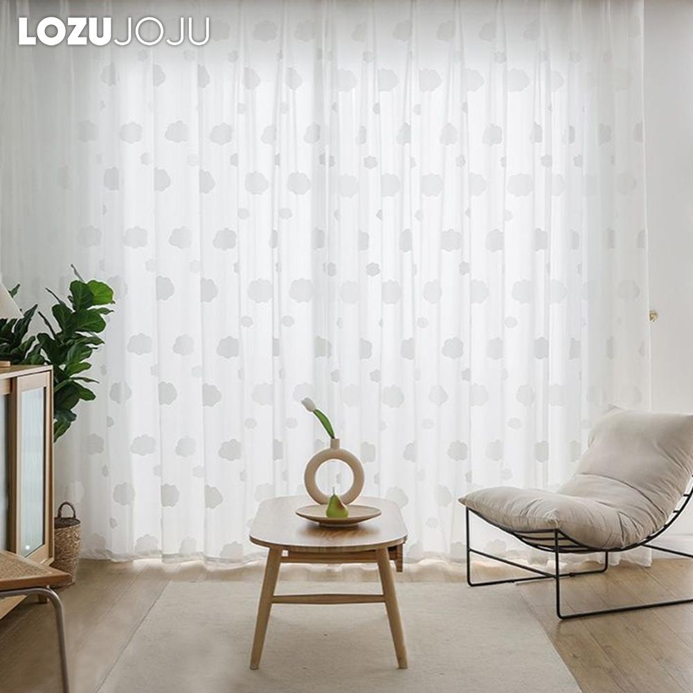 1 шт. LOZUJOJU, модная универсальная тюлевая занавеска с узором облаков, жаккардовая занавеска, удобная и мягкая тюлевая занавеска для гостиной, спальни, домашний декор
