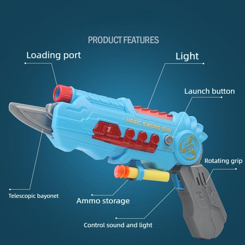 Deformable Soft Bullet Toy Gun with Sound Light Music Airsoft Gun Foam Soft Bullet Blaster Plastic Weapon Model Pistol Toy