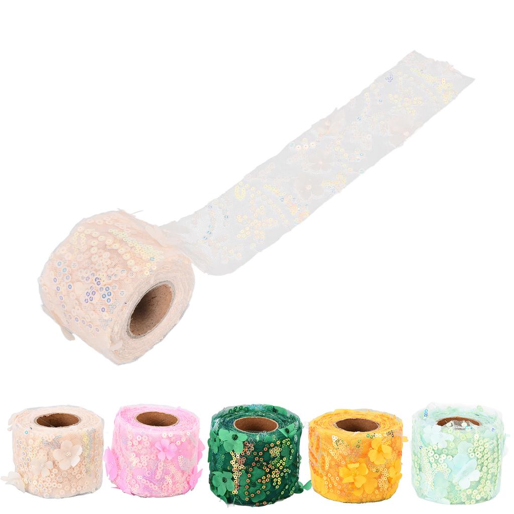 Рулон тюля 10 ярдов, вышитая блестками, цветами, сетчатая лента, декоративные аксессуары для рукоделия