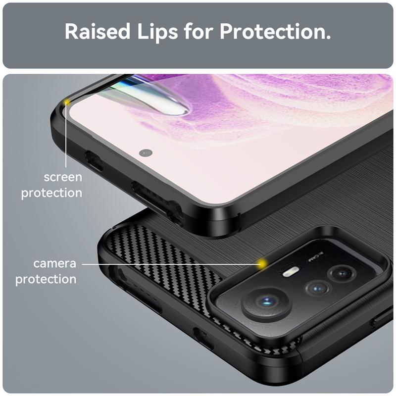Чехол-накладка для Xiaomi Redmi Note 12S Чехол Redmi Note 12S Capas Задняя крышка из мягкого ТПУ с карбоновым волокном Для Redmi Note 12 Pro Plus 12S Fundas