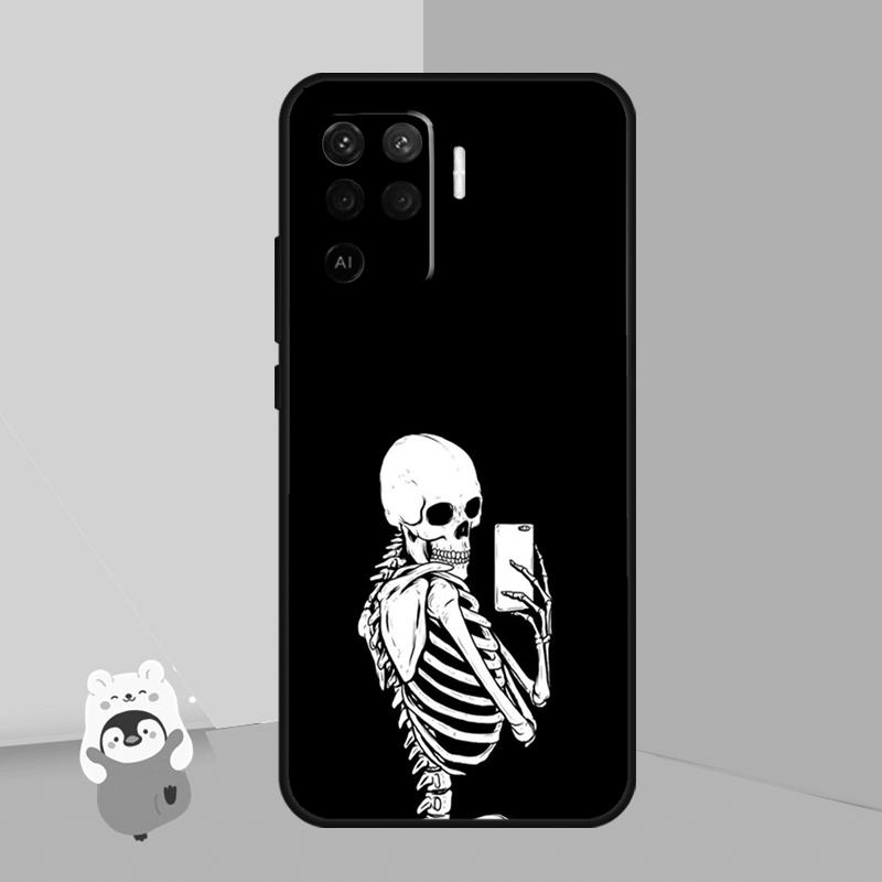 Gothic Fashion Skull Case For OPPO A74 A93 A83 A91 A53S A9 A5 A31 A53 2020 A15 A16 A1K A52 A72 A94 A54 Cover