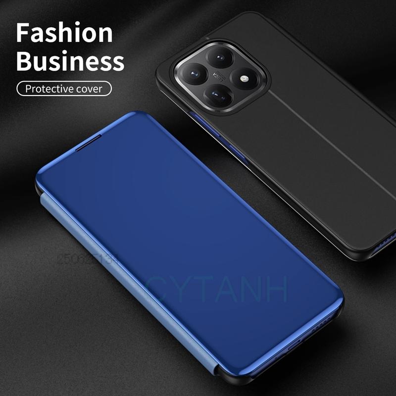 Для Xiaomi15T Xiaomi 15T Pro 5G Чехол Роскошная Зеркальная Кожаная Откидная Подставка Чехол для Телефона Для Xiomi Mi15T Mi 15 T 15TPro Чехол с Прозрачным Окном