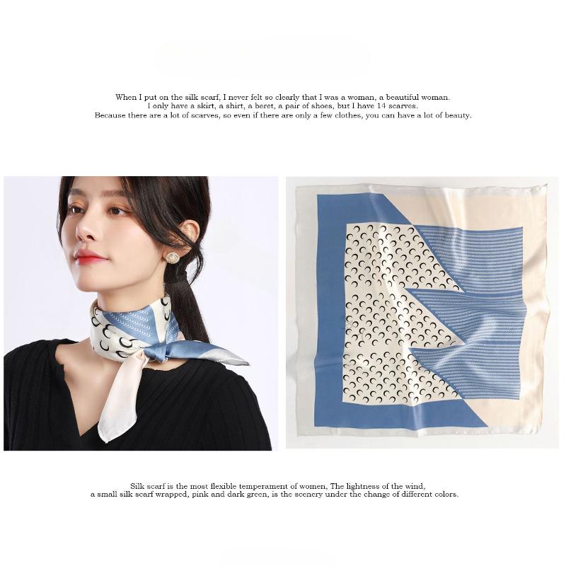 Silk Small Square Scarf: Women's Autumn Lightweight Neck Protection Fashionable Scarf High-end & Versatile Neck Warmer