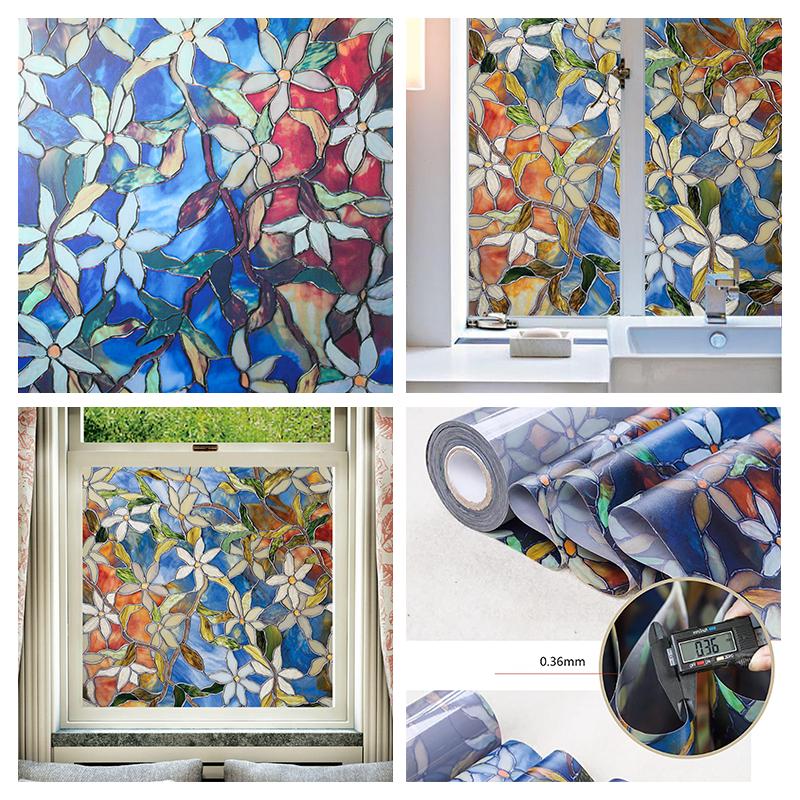 Витражная пленка для окон, неклеящаяся статическая пленка для тонирования окон, матовая стеклянная пленка для приватности, оконная пленка, декоративная пленка