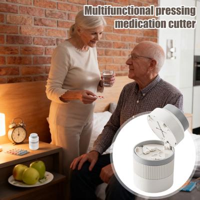 Разделитель таблеток 3-в-1 1/4 1/2 с отсеком для хранения, измельчитель таблеток, портативный органайзер для таблеток для маленьких или больших таблеток, для дома, для путешествий