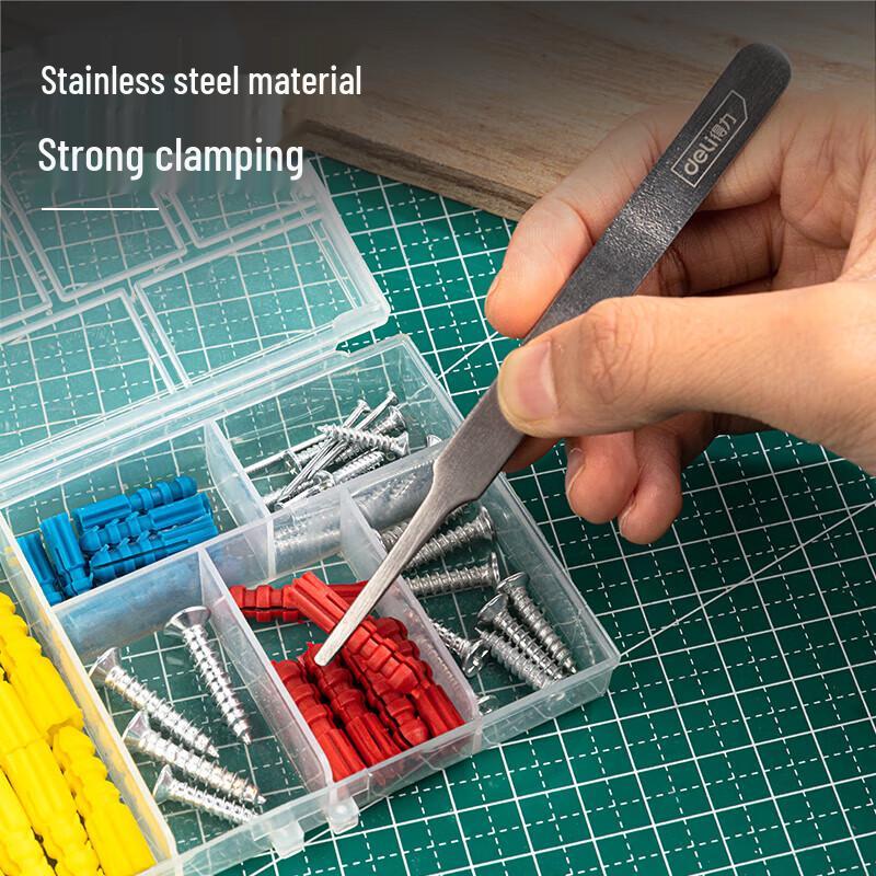 Deli 3-Piece Stainless Steel Tweezers Set