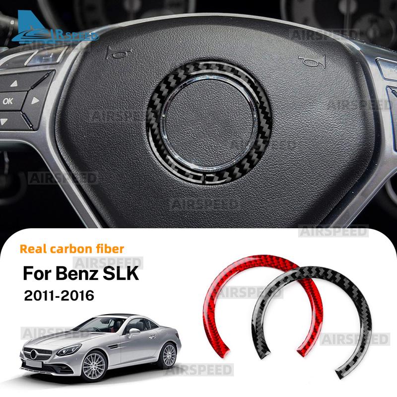 For Mercedes Benz SLK R172 2011 2012 2013 2014 2015 2016 Car Steering Wheel Center Panel Real Soft Carbon Fiber Trim Sticker
