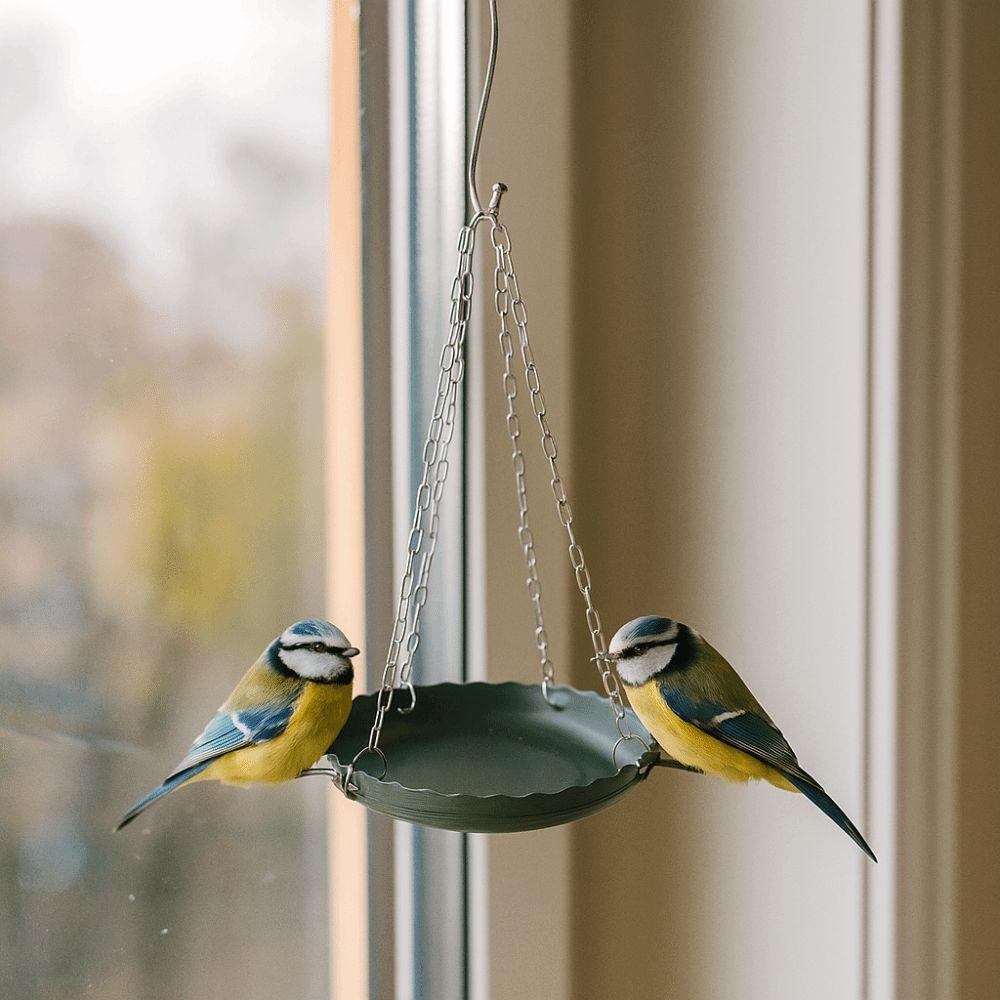 Bird Supplies Adjustable Bird Feeding Tray Plastic with Chain Hanging Bird Bath Bird Water Bowl Bird Food Dispenser Garden