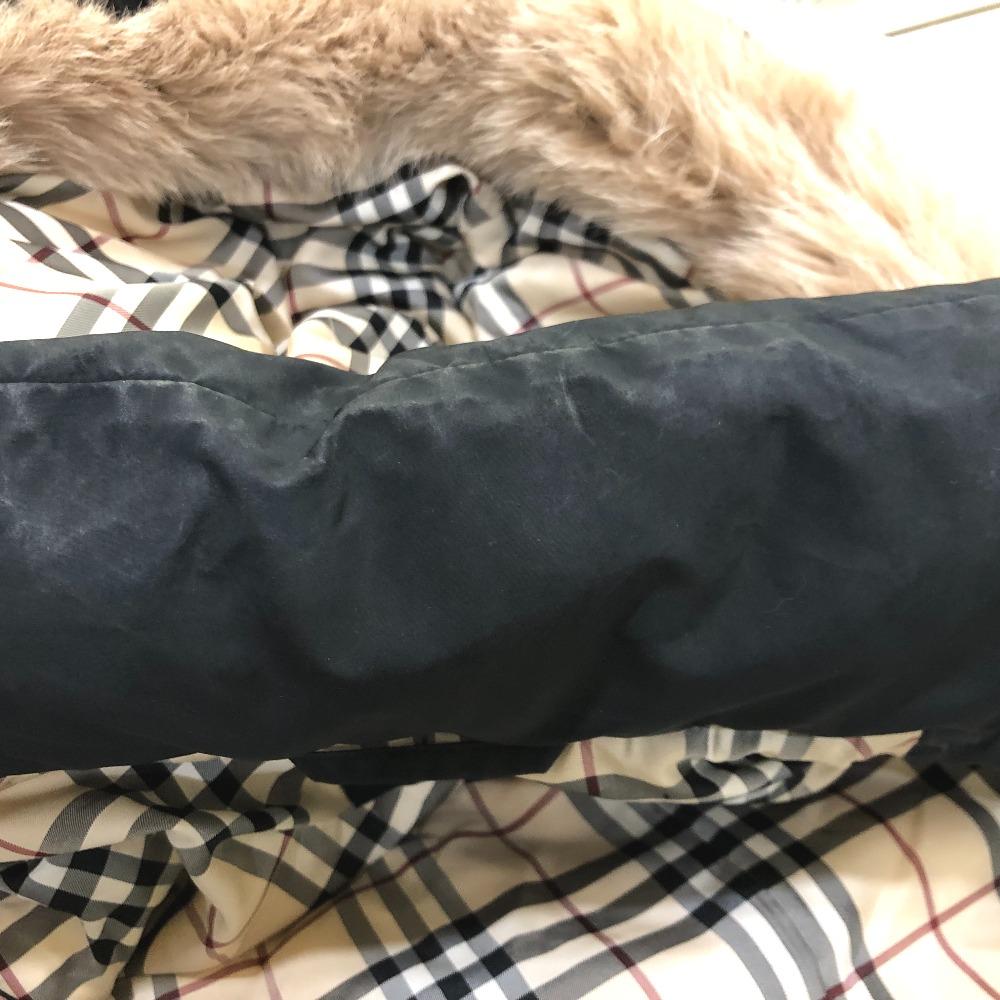 Burberry Лондонский капюшон мех Пуховый жилет Нейлон Черный/Серебряная фурнитура