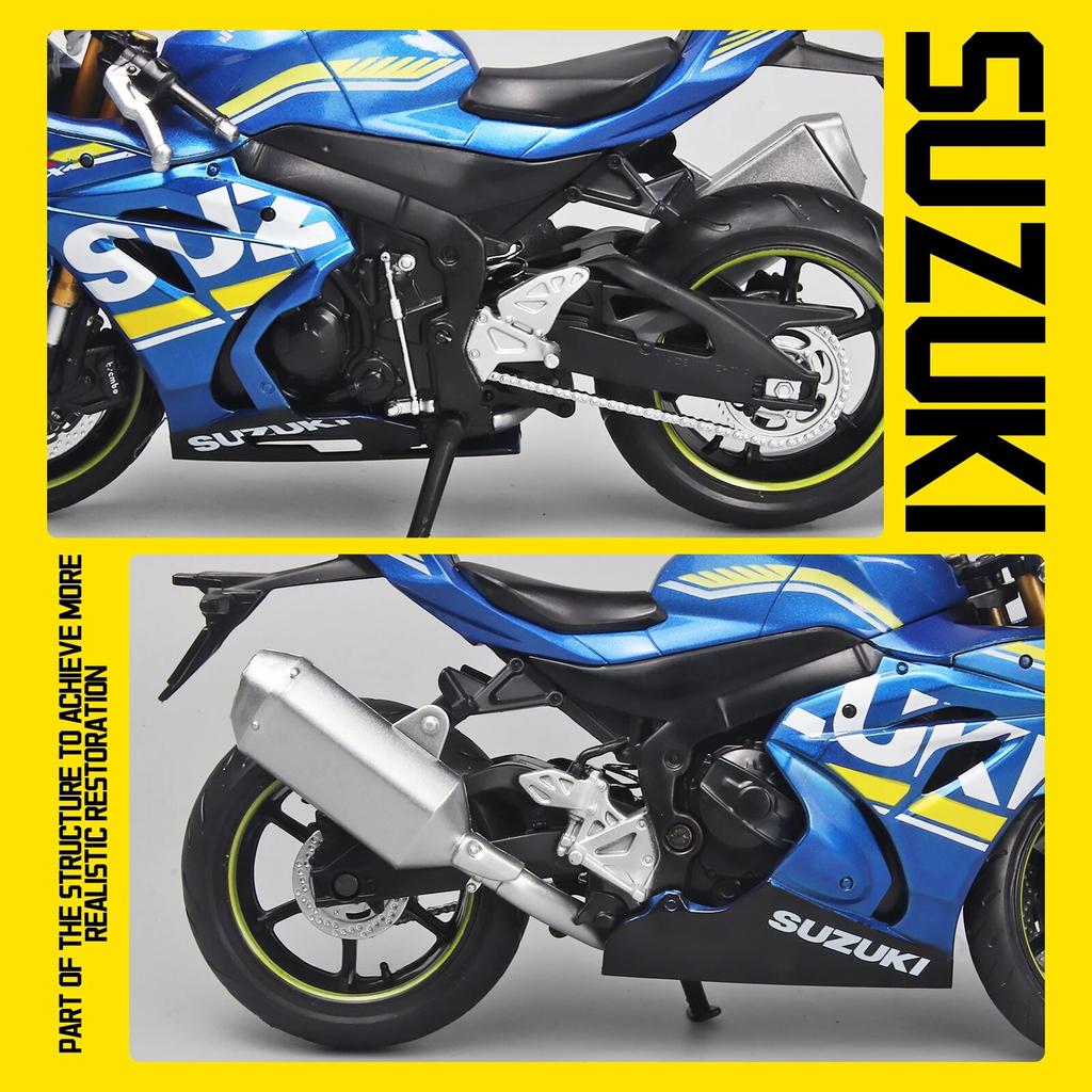 Модель мотоцикла SUZUKI GSX1000 в масштабе 1/12, отлитая под давлением — реалистичный дизайн, идеально подходит для любителей мотоциклов, прекрасный подарок для всех возрастов