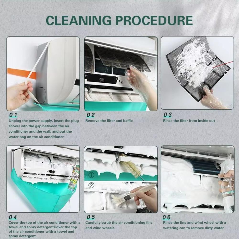 Waterproof Air Conditioner Clean Cover Thickened PVC Aircon Cleaning Bag  Home Use