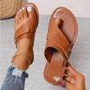 Summer 2024 Plus Size Women's Toe Cover Casual Sandals & Slippers