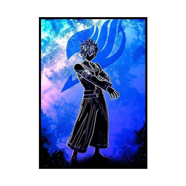 Японское аниме-персонаж, украшение, фреска, плакат «Хвост феи», холст, живопись и настенные художественные принты для детской комнаты для современного домашнего декора, без рамки