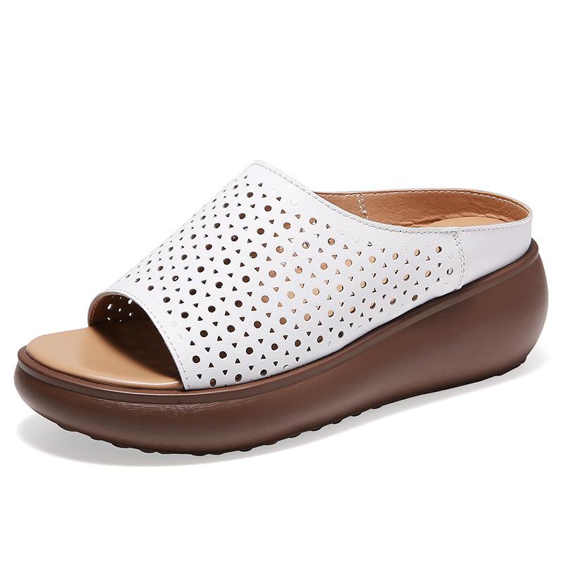 2025 Лето Новые Женские Туфли Модные Сандалии Из Натуральной Кожи Женские Тапочки Нескользящие Удобные Летние Тапочки Для Мам