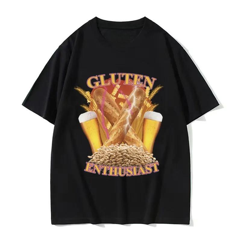 Funny Gluten Enthusiast Meme Graphic Print T Shirt Women Fashion Short Sleeve Tshirts ONeck Soft Women Daily Wear Clothing