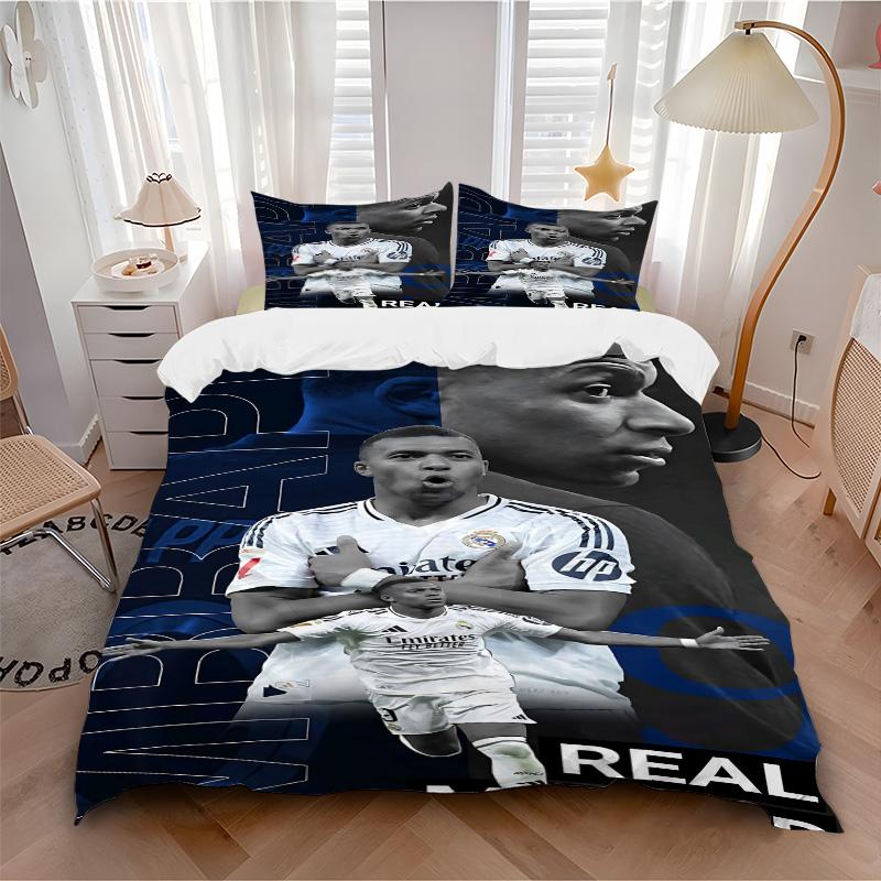 Real Madrid Stars Print 3Pcs Bedding Setduvet Cover With 2 Bedropillowcase Home Birthday Gift