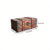 1pc Log Color Treasure and Antique Storage Wooden&leather Box with Lid, Handmade Jewellery Home High-capacity Collect Box.