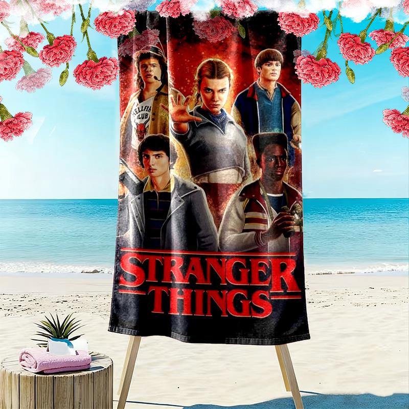 stranger things Print Beach Towel, Large Soft Quick Dry Towel for Beach Camping Swimming