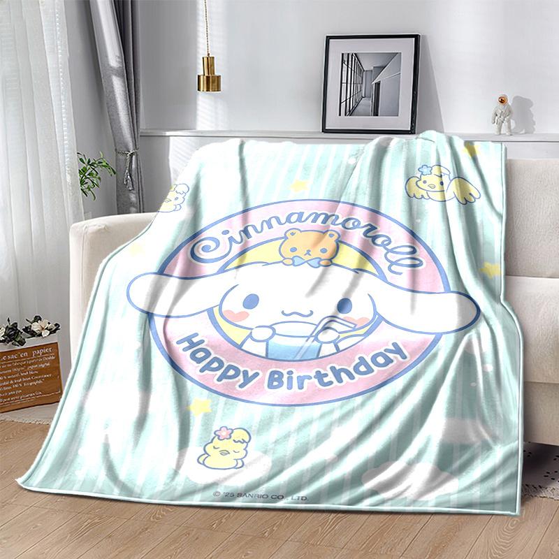 1pc Cinnamoroll's Sweet Birthday Celebration Blanket, Seasonal Universal Home Decorative Throw Blanket, Living Room, Travel, Camping, Car Blankets, Be