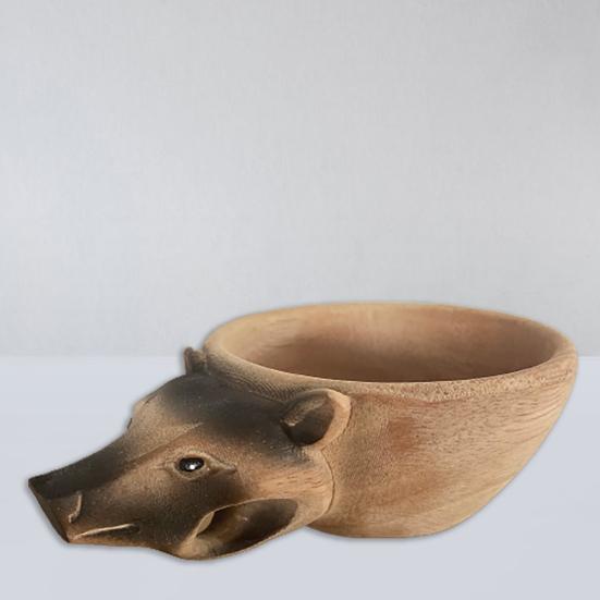 Water Mug Hand Carved Fox Crafted Nordic Style Animals Head Image Cup Home