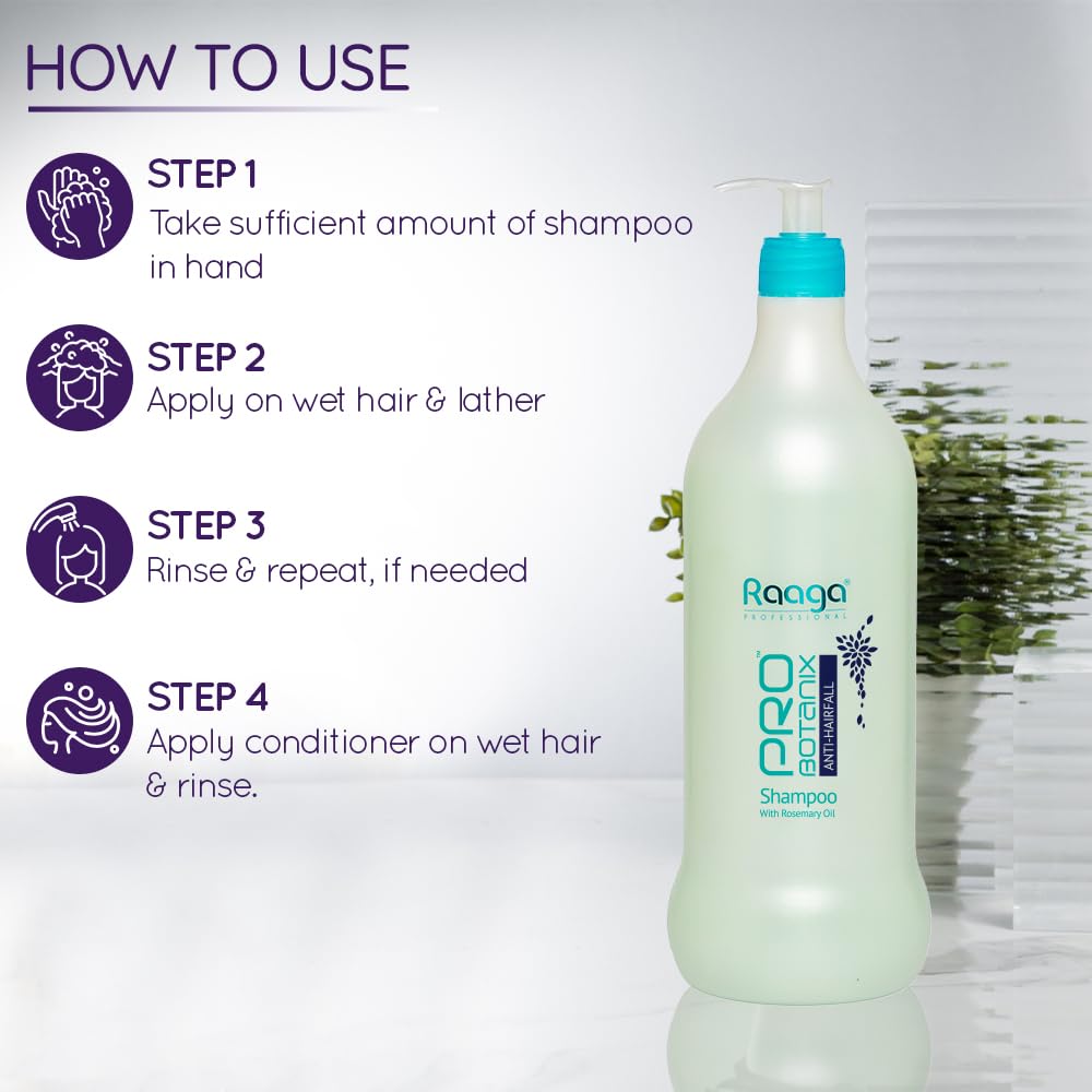 Raaga Professional Pro Botanix Strengthening Shampoo For Breakage Control, Daily Unisex Care, Gentle Cleanse, 1 L