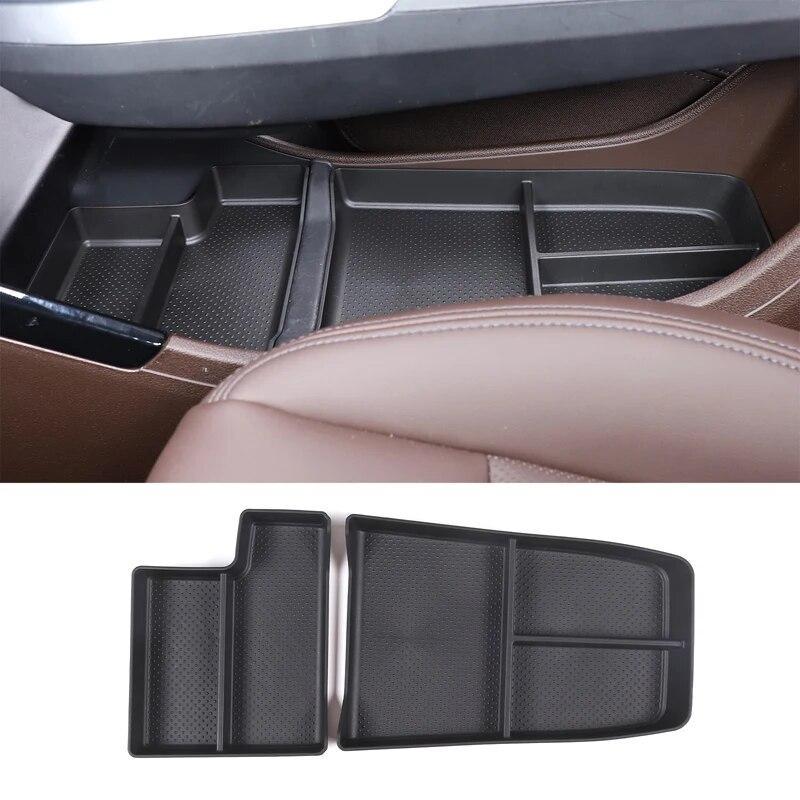For BMW X1 U11 2023-2024 TPE Black Car Center Console Water Cup Holder Storage Box Car Interior Accessories
