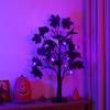 24 Inches Halloween Tree with Light LED Glowing Tree with Ghost/Pimpkin/Eyeball Light for Indoor Home Table Decor
