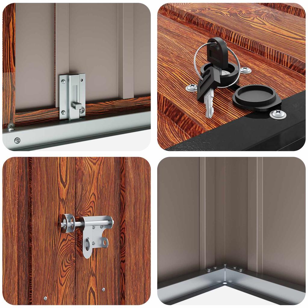 Garden Storage Box Brown 151.5 x 82 x 110.5 cm Steel