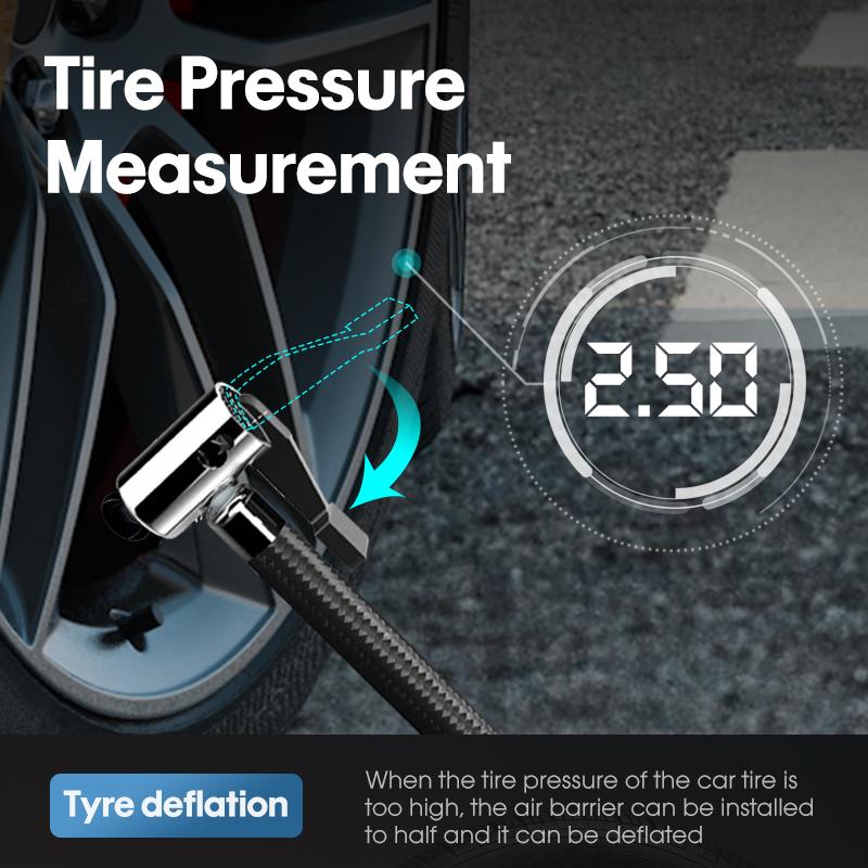Carsun Портативный автомобильный воздушный компрессор 12 В 150 PSI, цифровой насос для накачивания шин, светодиодная лампа, насос для сжатия шин, компрессор для автомобиля, Motorcy Ball
