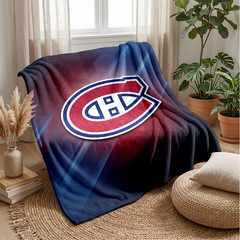 Фланелевое флисовое одеяло Montreal Canadiens Уютное теплое плед для дивана кровати путешествий Всесезонное использование