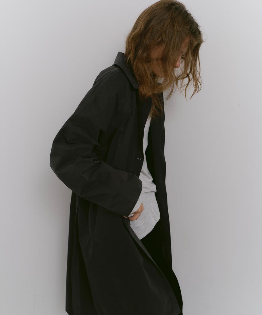 CACELE Panel Front Trench Coat, Charcoal