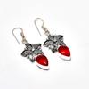 Mozambique Garnet Gemstone Handmade 925 Silver Plated Jewelry Earring 1.89"