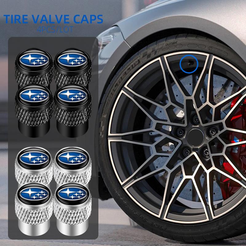 4Pcs Car Wheel Tire Valve Caps Tyre Dust Covers For Subaru STI Impreza Legacy WRX BRZ Forester XV Outback Crosstrek Levorg Exiga ew3