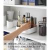 Yamazaki Tower Rotating Storage Rack, Square, White, Approx. W20 X D20 X H6.3cm, Spice Rack, Seasoning Rack, Tray, Tabletop Rack, Product Number: 2198