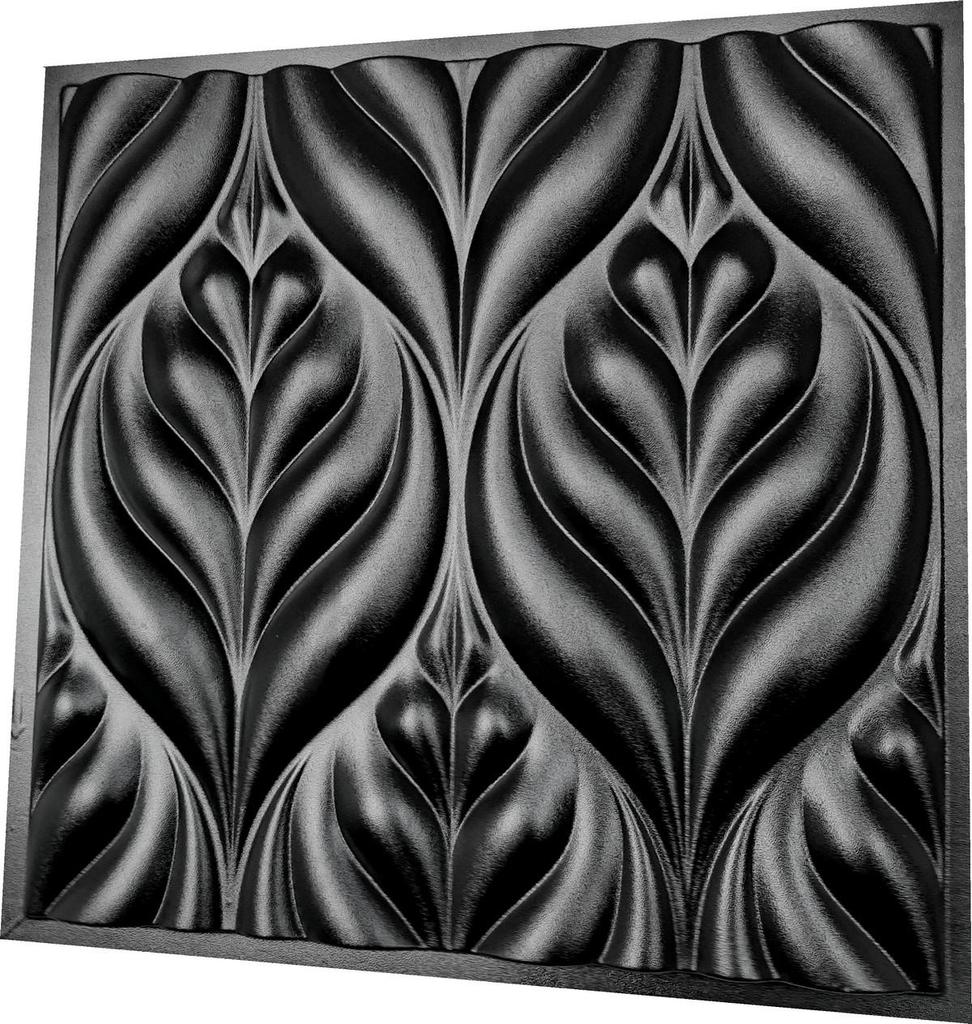 3D Wall Panel Mold for Gypsum, Plaster or Concrete Tile for Decorative Wall Panels 'Leaves'