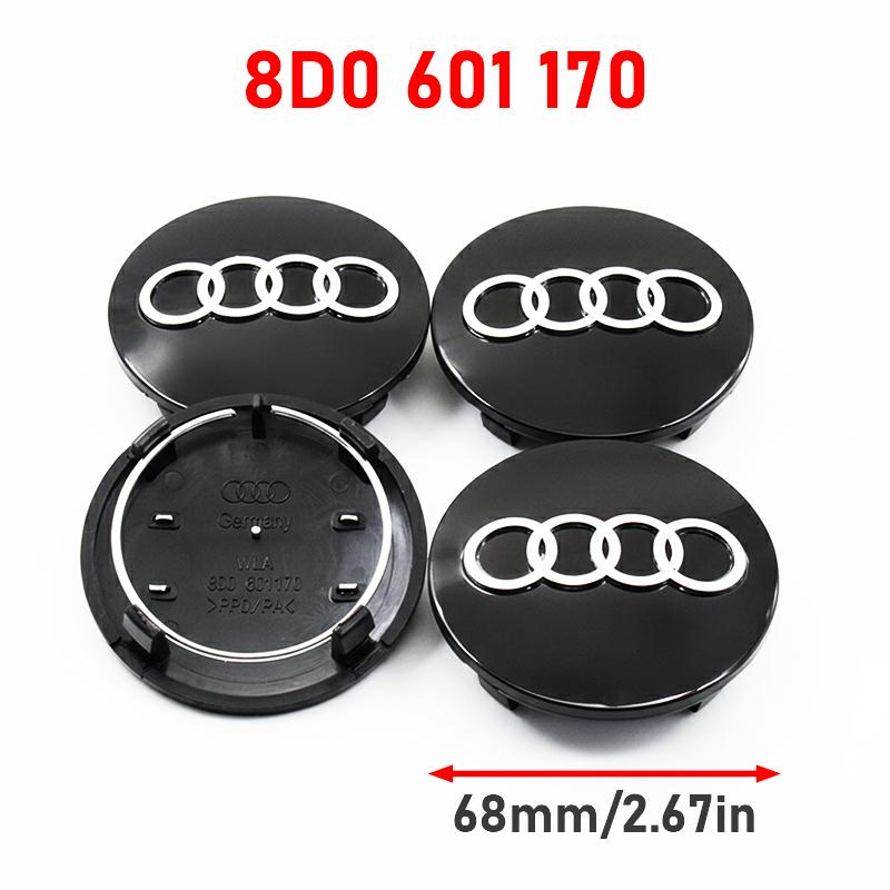 For Audi A84Pcs 60mm 61mm 68mm 69mm 77mm Car For Audi A5 A4 A6 A6L A8 Q7 A4L A3 Q5L A1 A3 C5 A6 Q7 Emblem Wheels Hub Cap Set Rim Dust Cover