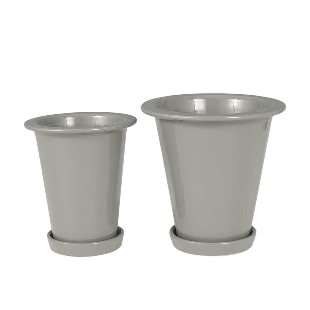 Dulton Botany Long Pot S Gray A Tall Flower Pot Decorated with an Embossed Logo and Earth Colors BOTANY Size Height Diameter 4.5 16.4cm 14.6cm