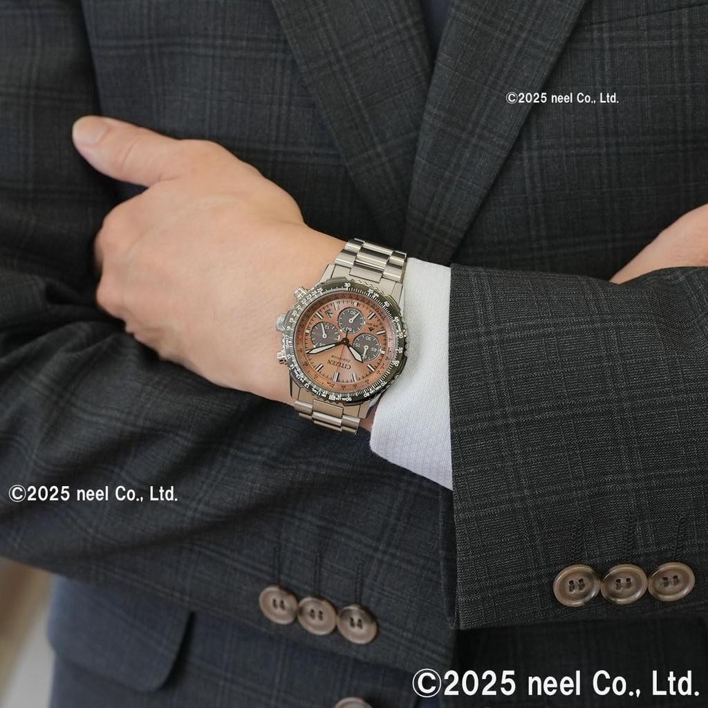 Водонепроницаемые часы Citizen Promaster SKY цвета лосося, серебристые, с питанием от света Eco-Drive CA4664-60X, мужские