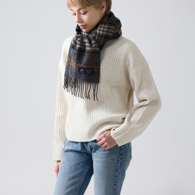 ABRAHAM MOON Шарф-палантин из мериносовой шерсти 50 см - Труман Угольно-кирпичный