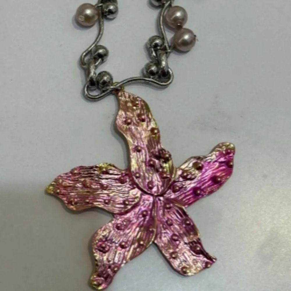 Imitation Pearl Pearls Necklace Bohemia Clavicle Chain Starfish Pendant Necklace  Jewelry Gifts