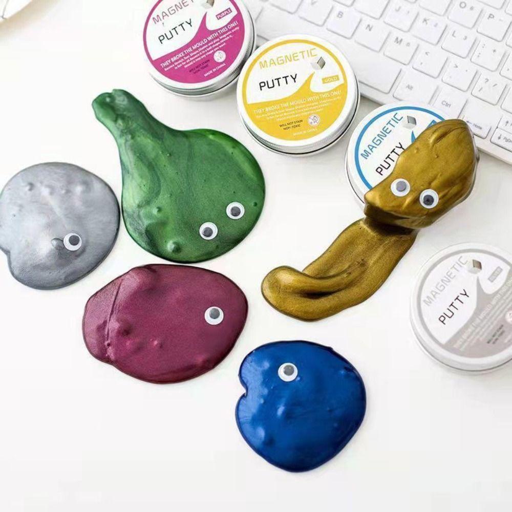 Resin Magnetic Bouncing Mud Ferrofluid High Stretch Magnetic Suction Clay Interesting With Magnet Mud Playdough Kids Toys